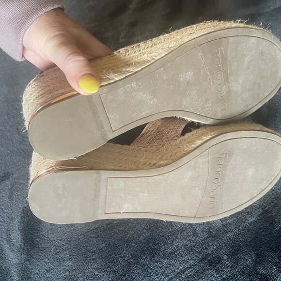 Gently Worn Franco Sarto Rose Gold Carma Espadrilles size 7.5 - Picture 3 of 4